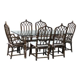 McGuire Furniture Dining Room Table + Six Chairs Set