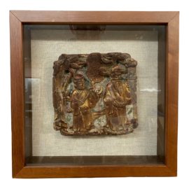 Antique Asian Carved Remnant, Framed
