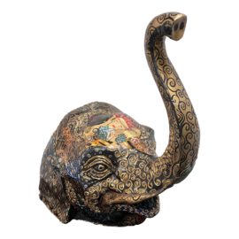Venice Paper Mache Elephant With Trunk Up
