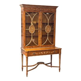Accents Beyond Sheraton Style Two Piece Bookcase + Display Cabinet