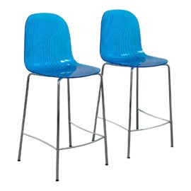 Domicilia Fabrizio Batoni Playa Sgb Bar Stools in Blue by Lumens, a Pair. Original Price: $670