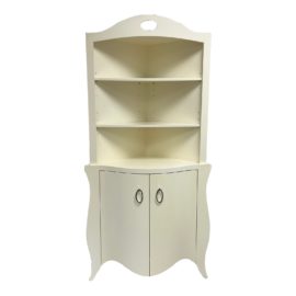 Thomas Featherson White Lacquer Corner Etagere. Original Price: $6,000