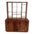 Mid Century Scandinavian Inspired Teak Wood Cabinet + Glass Modular Shelving