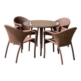 Dedon Richard Frinier Tango Outdoor Table + Four Armchairs Set. Original Price: $5,330