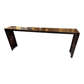 Antique Chinese Black Lacquer Altar Console Table
