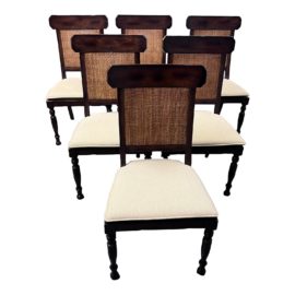 Milling Roads Baker Furniture Caned Side Dining Chairs, Set of Six. Original Price: $10,200