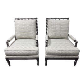 Ethan Allen Brant Arm Chairs, a Pair. Original Price: $3,420