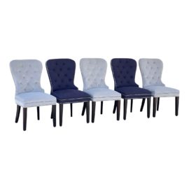 Charlotte Tufted Dining Chairs, a Set of Five. Original Price: $1,596