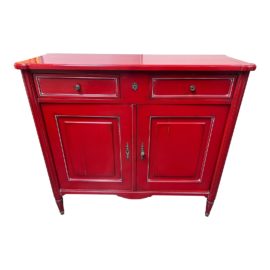 Grange Furniture Louis XVI Red Finish Server. Original Price: $4,500