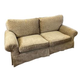Custom Baxter Golden Leopard Print Sofa. Original Price: $3,200