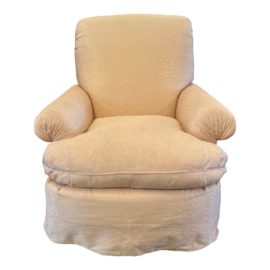 Custom Baxter Silk Damask Arm Chair. Original Price: $3,200