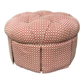 Custom Design Tufted Round Skirted Ottoman