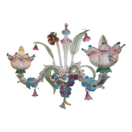 Murano Floral Two Light Wall Sconce