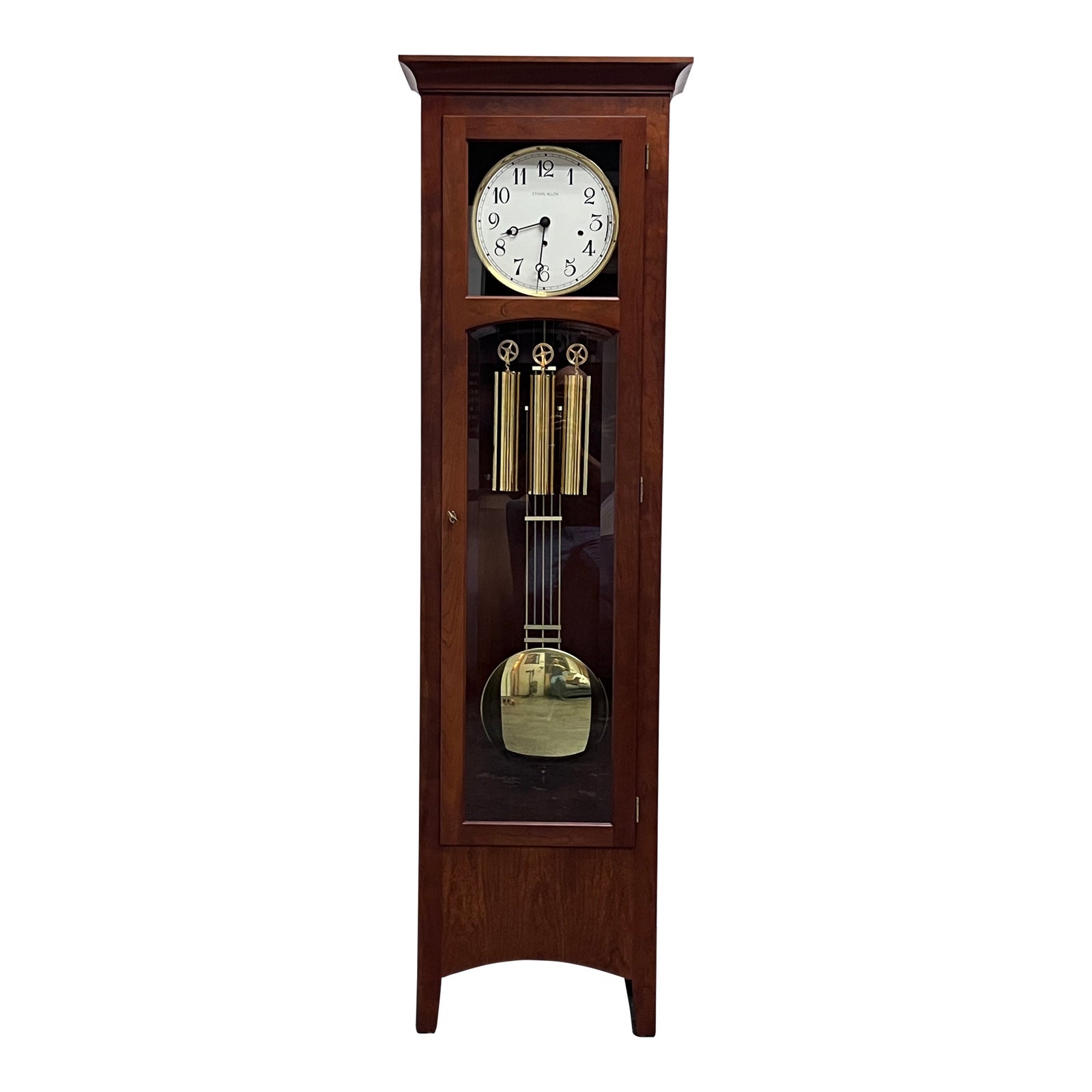 Ethan Allen Arts & Crafts Cherry Grandfather Clock. Original Price