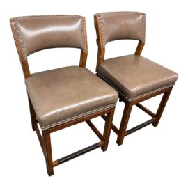 Hancock & Moore Steele Farm Swivel Countertop Stools, a Pair. Original Price: $5,718