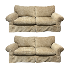 Pair of Custom Baxter Golden Leopard Print Sofas. Original Price: $6,400