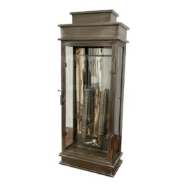 Chapman & Myers Tall Polished Nickel Linear Lantern. Original Price: $1,200