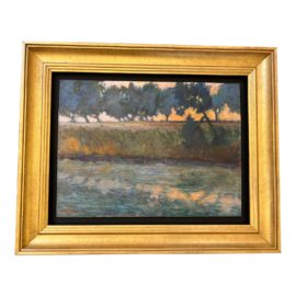Chema Framed River Plein Air Painting