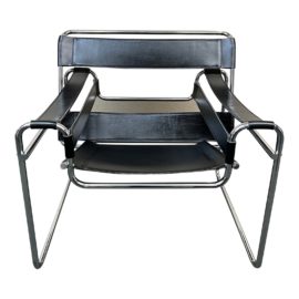 Wassily Style Leather Arm Chair