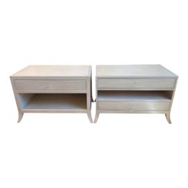 Heather Hilliard Design Custom Made White Oak Bed Side Tables, a Pair. Original Price: $4,000