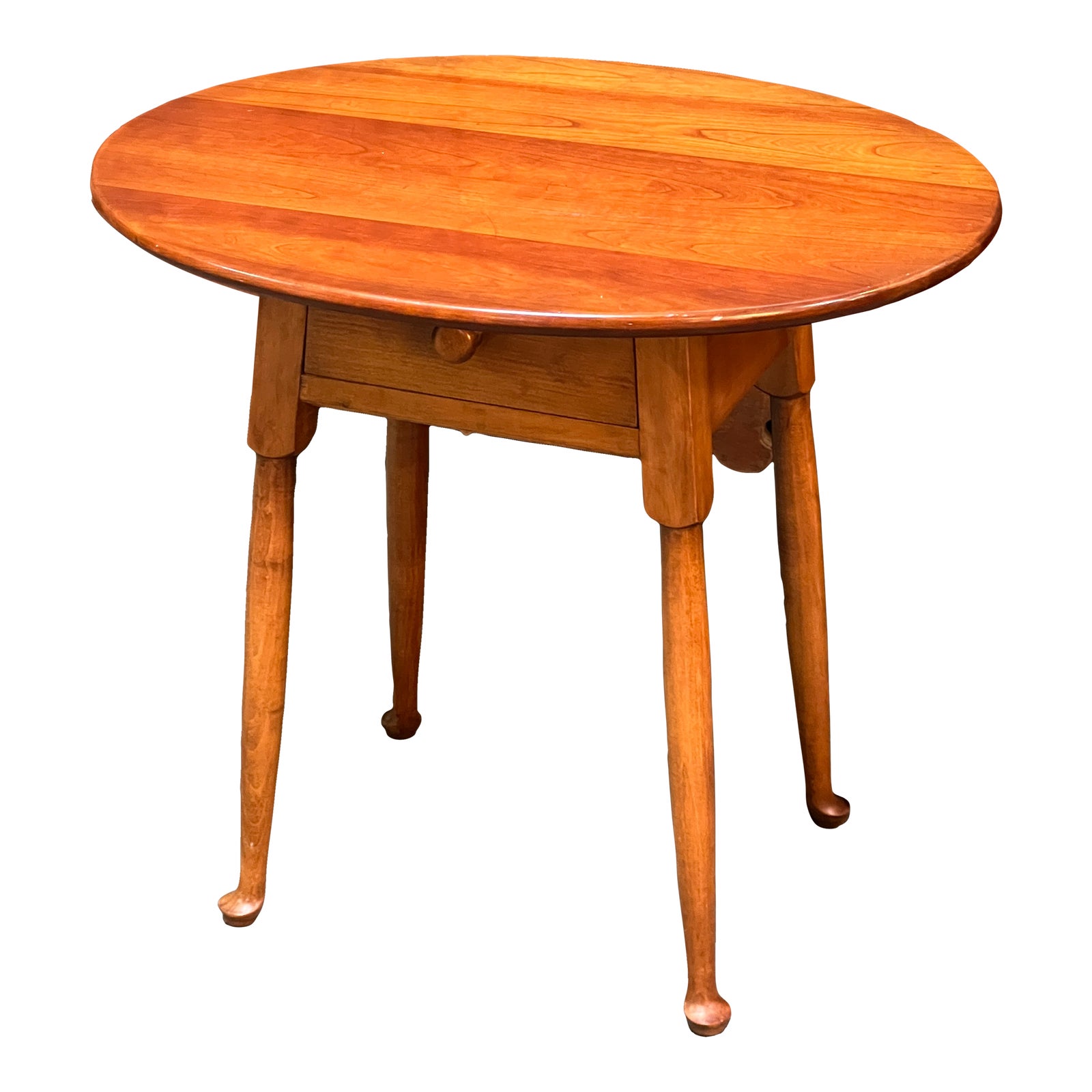 L. &. JG. Stickley Inc. Vintage Cherry Single Drawer Oval Side