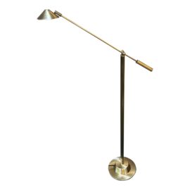 George Kovacs Attributed Feather Cantilever Brass Floor Lamp