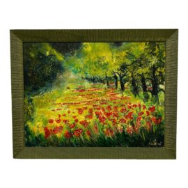 Pol Ledent Original Painting Red Poppies in a Field