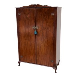 Vintage Walnut Armoire + Brass Accents