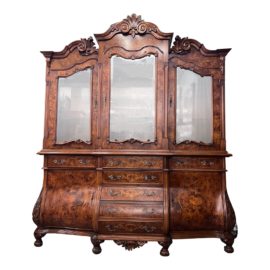 1990's French Style Two Piece China Display Cabinet