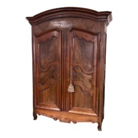 19th Century Chapeau Decharme French Walnut Armoire. Original Price: $14,300