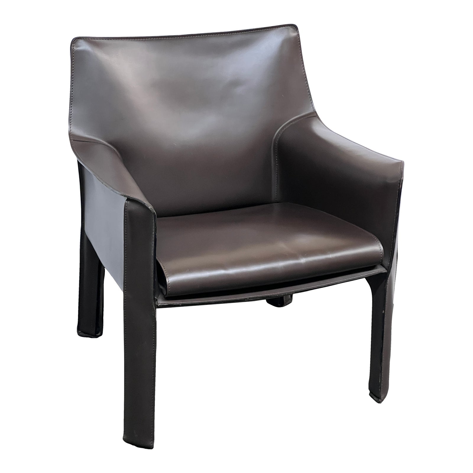 Cassina Mario Bellini Cab 414 Leather Arm Chair. Original Price