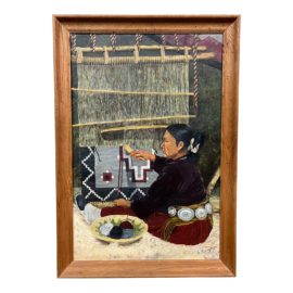 "Skeet" Silvester Navajo Rug Weaver Original Painting