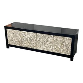 Robert Kuo for McGuire One of a Kind Bone Inlaid Low Cabinet. Original Price: $12,500