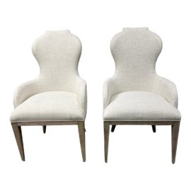 NEW Bernhardt Santa Barbara Ivory Arm Chair, Pair. Original Price: $3,050