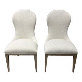 NEW Bernhardt Ivory Santa Ana Side Chairs, Pair. Original Price: $2,550