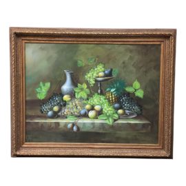 20th Century M. Aaron Large Scale Still Life Oil Painting
