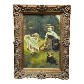 Vintage George Hillyard Swinstead "Clean as a New Pin" Frame Replica Painting