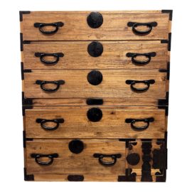 Vintage Kiri Wood Two Piece Tansu