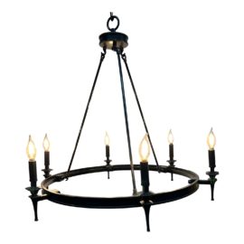 Restoration Hardware Riley Six Torch Ring Chandelier. Original Price: $1,600