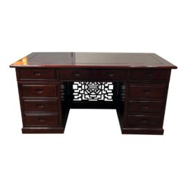 Vintage Chinoiserie Rosewood Modular Executive Desk. Original Price: $2,500