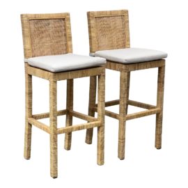 Safavieh Tojo Cane Bar Stools, a Pair. Original Price: $740