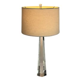 Restoration Hardware Laine Tapered Hexagon Crystal Table Lamp