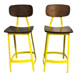 Industry West Habitus Yellow Bar Stools, a Pair. Original Price: $630