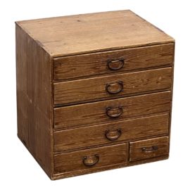 Small Tansu Wood + Metal Chest Description