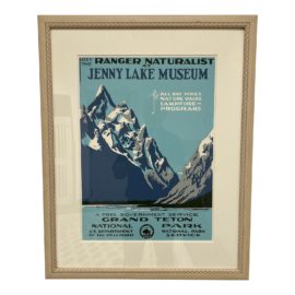 Vintage Federal Art Wpa National Parks Poster, Jenny Lake in the Grand Tetons