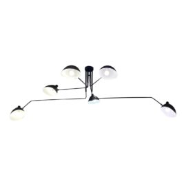Serge Mouille Style Ceiling Mouille Six Arm Ceiling Light Flushmount. Original Price: $1,330