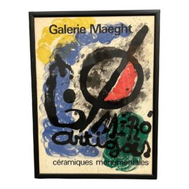 Rare Vintage Offset Lithograph Joan Miro 'Ceramique Monumentales', Paris