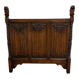 Twin Size 1920's Century Furniture Grand Rapids Carved Wood Headboard