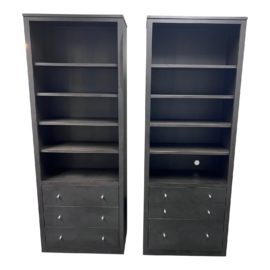 Room & Board Bookshelves With Drawers, Pair. Original Price: $3,360