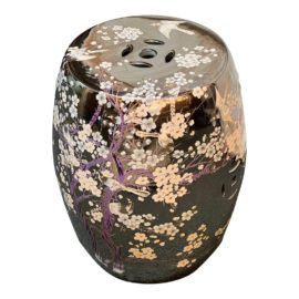 Colorful Chinese Cherry Blossom Drum Stool